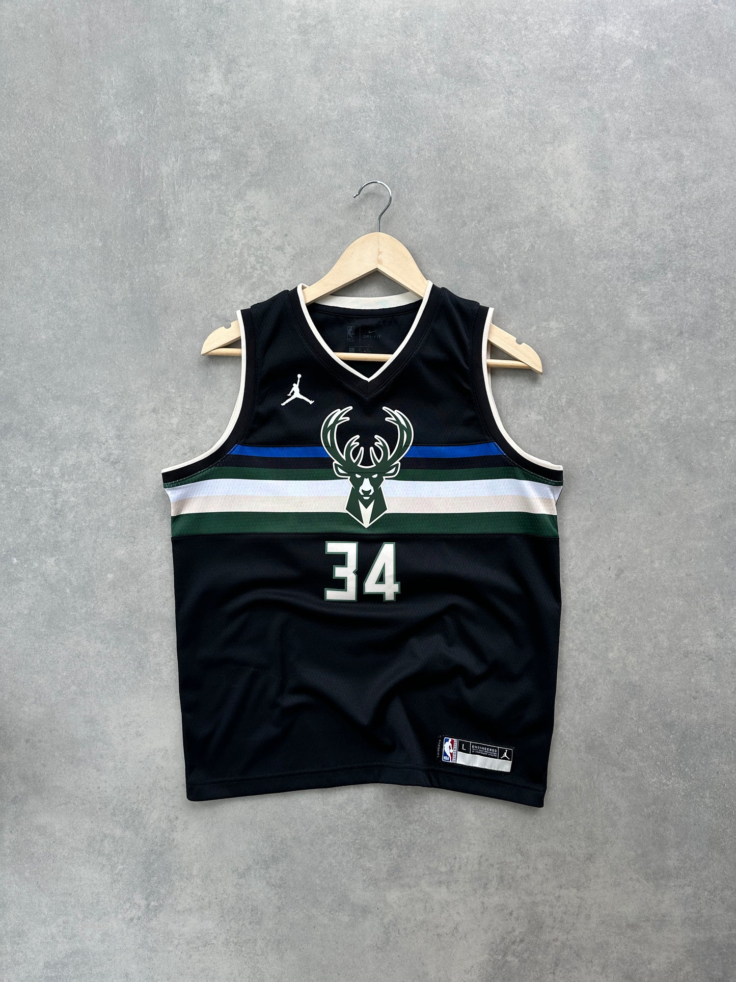 Jordan x Milwaukee Bucks Antetokounmpo djeciji kosarkaski dres (L)