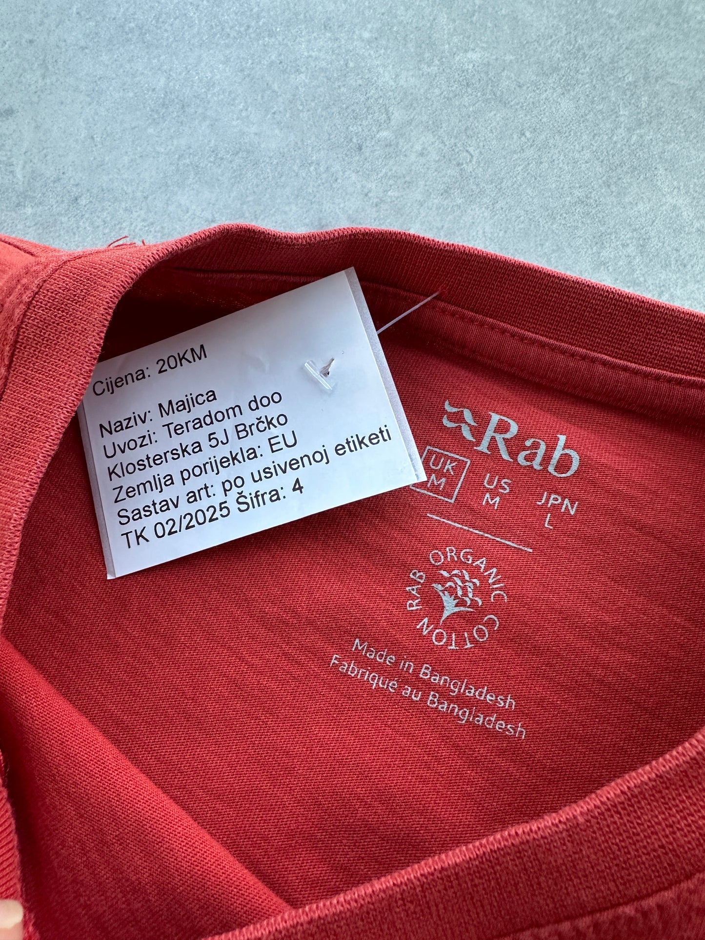 Rab muška crvena majica (M)