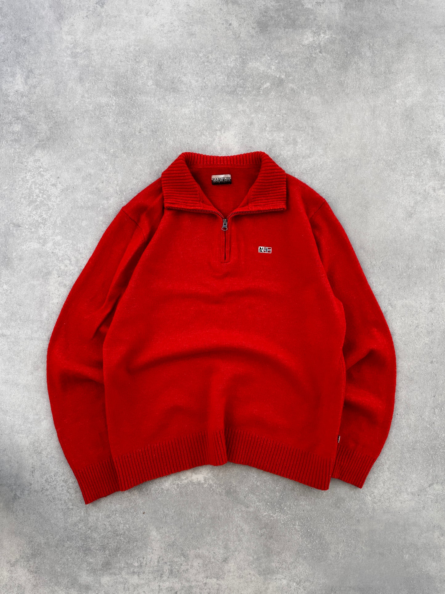 Napapijri muski 1/4 zip narandzasti dzemper (XXL)