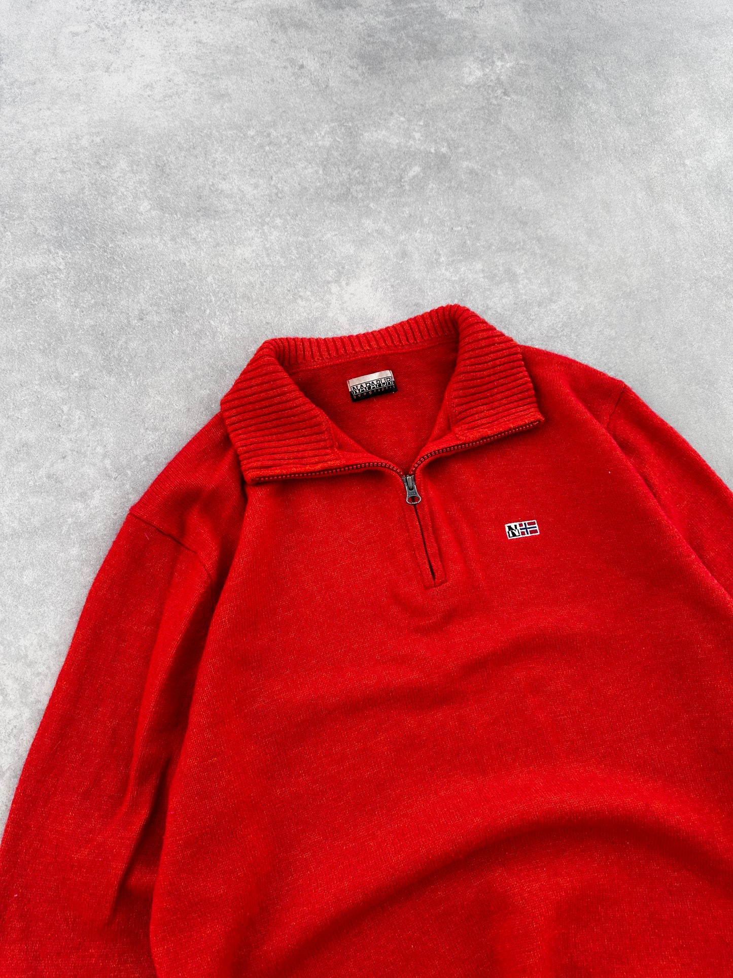 Napapijri muski 1/4 zip narandzasti dzemper (XXL)