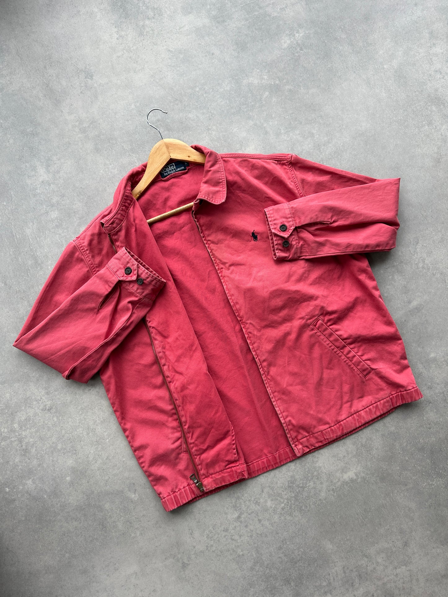 Polo by Ralph Lauren vintage muška roza harrington jakna (L)