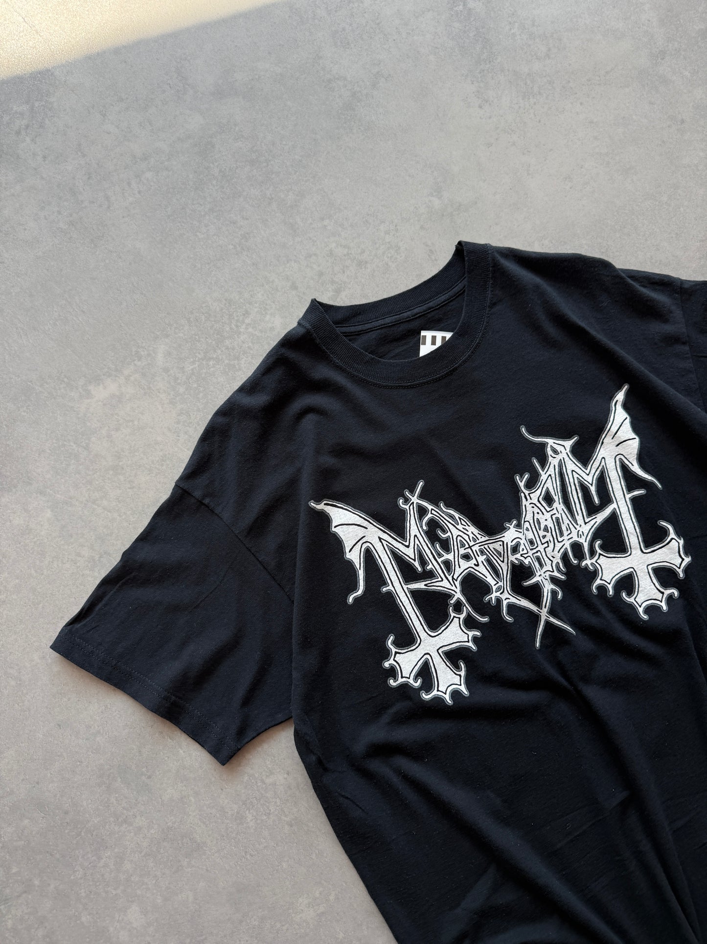 Mayhem retro double print muška crna bend majica (L)