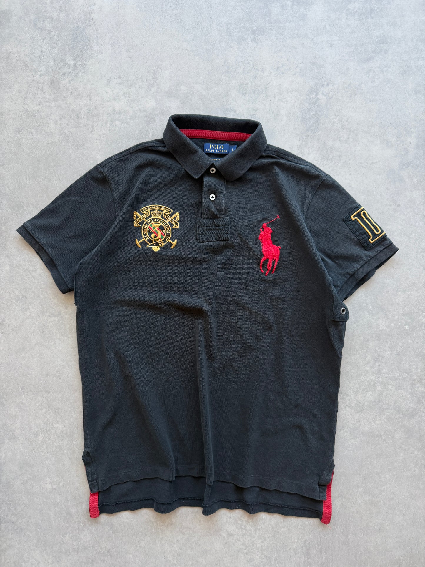 Polo by Ralph Lauren Big Pony muška crna retro polo majica (L)