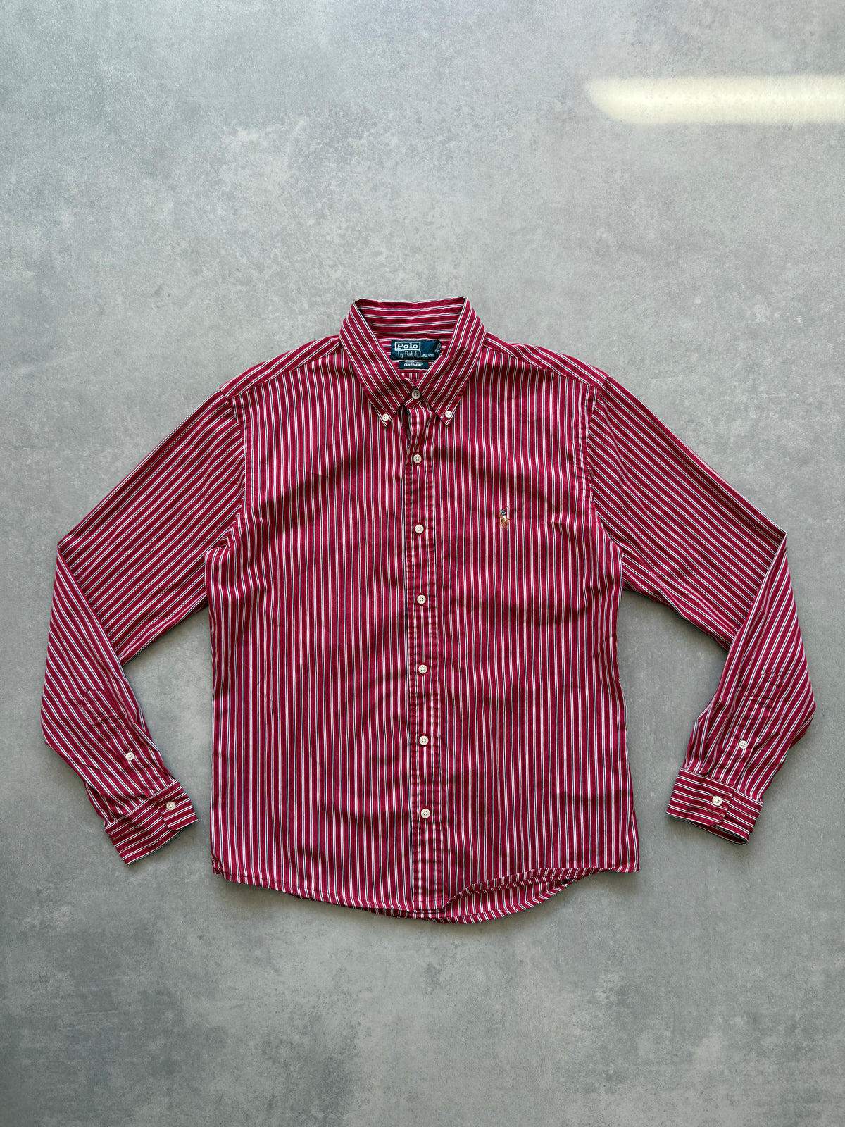 Polo by Ralph Lauren vintage muška crvena prugasta košulja (M)