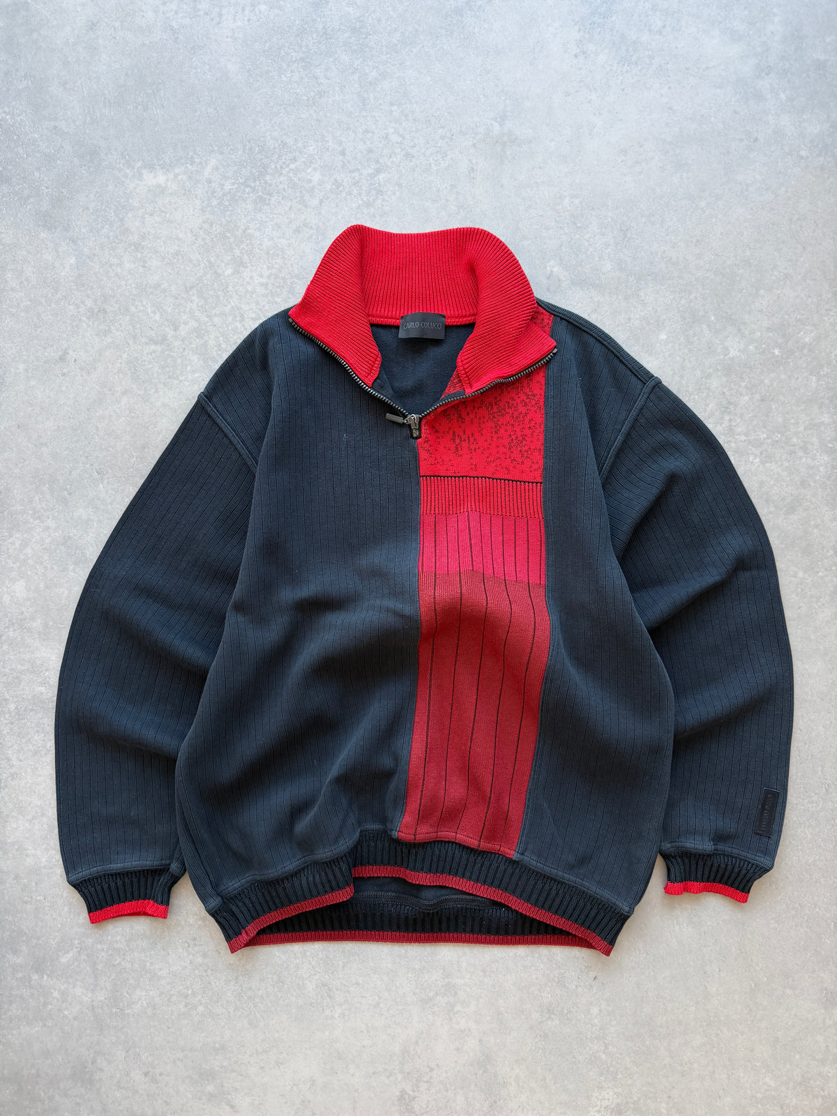 Carlo Colucci retro muški 1/4 zip džemper (L)