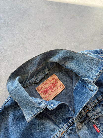 Levis vintage muška distressed cropped fit teksas jakna (L)