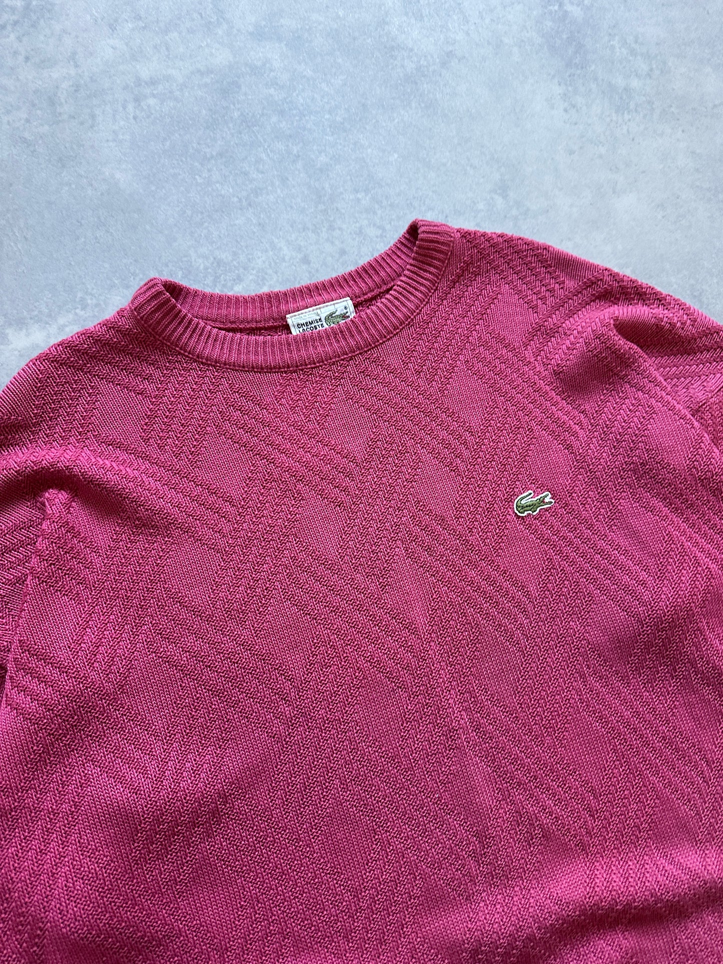 Lacoste 90s vintage muški rozi džemper (XL)