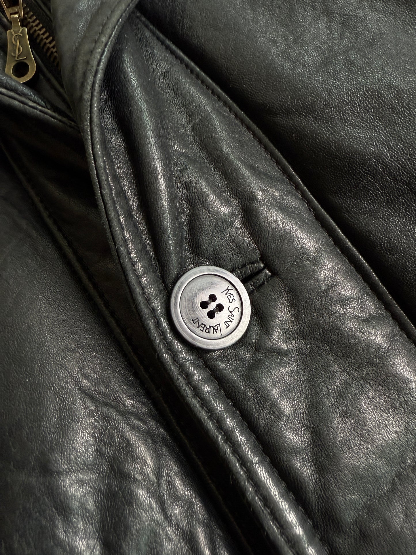 Yves Saint Lauren vintage 80s muška kožna jakna (L)