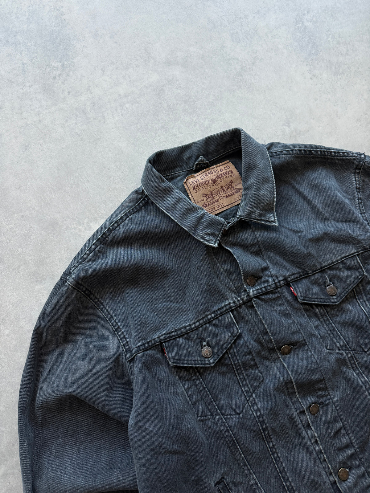 Levis vintage 90s muška siva teksas jakna (XXL)