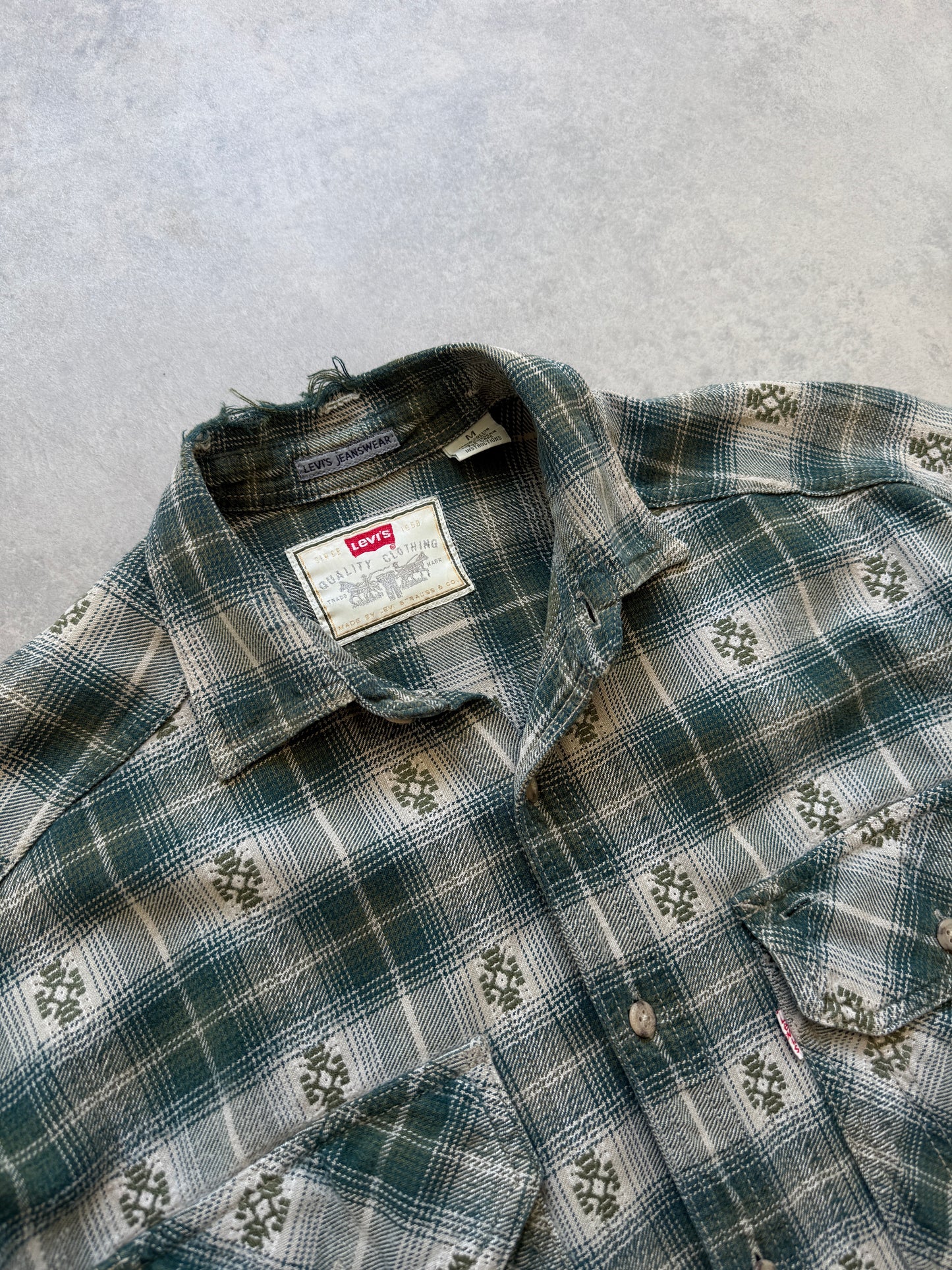 Levis vintage muška zelena karirana košulja (L)