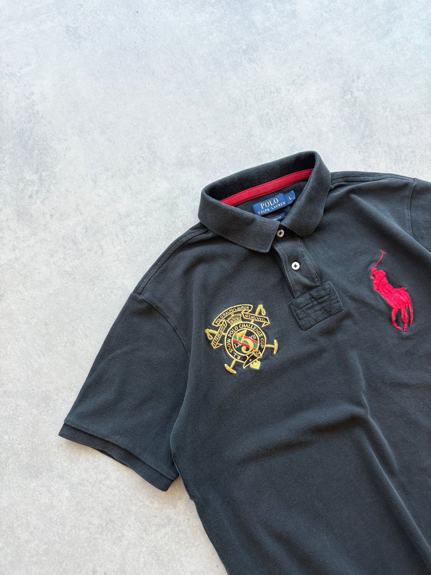 Polo by Ralph Lauren Big Pony muška crna retro polo majica (L)