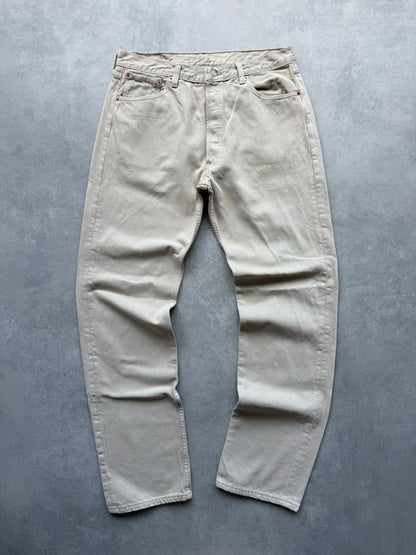 Levis 501 muške bež vintage farmerke (36x34)