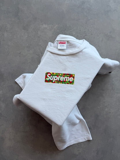 Supreme x Bape 2001 Box Logo muška bijela majica (M)