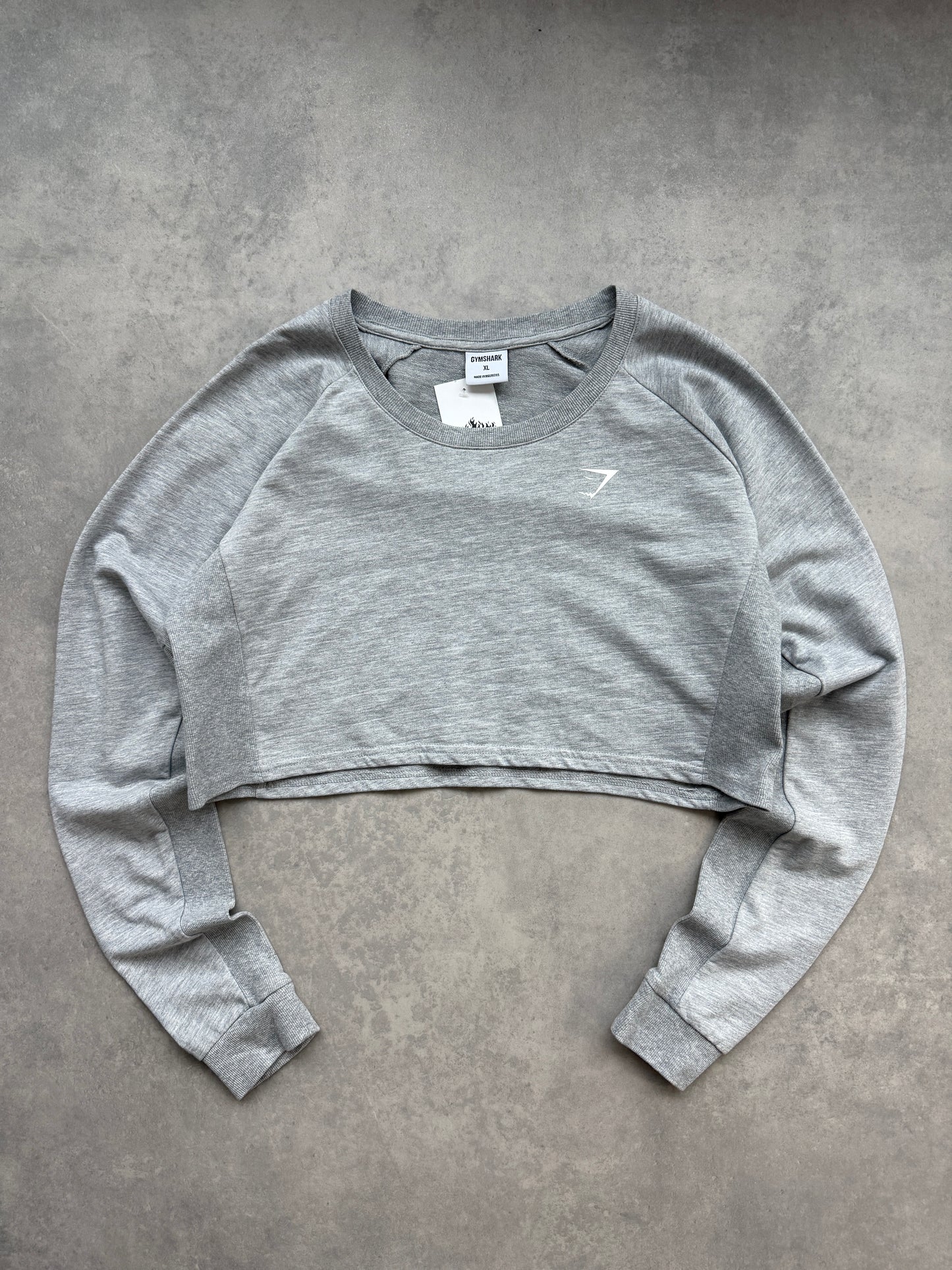 Gymshark siva ženska crop top sportska dukserica (XL)