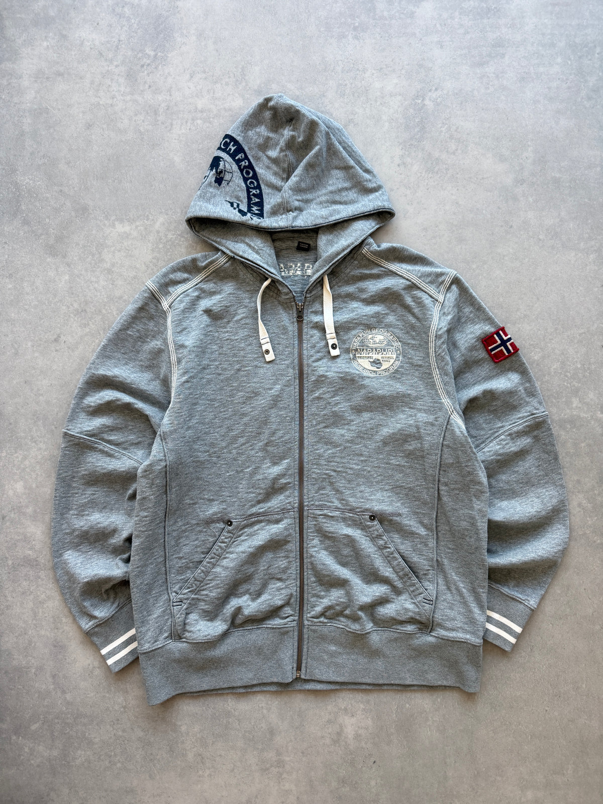 Napapijri retro muška siva zip dukserica (3XL)