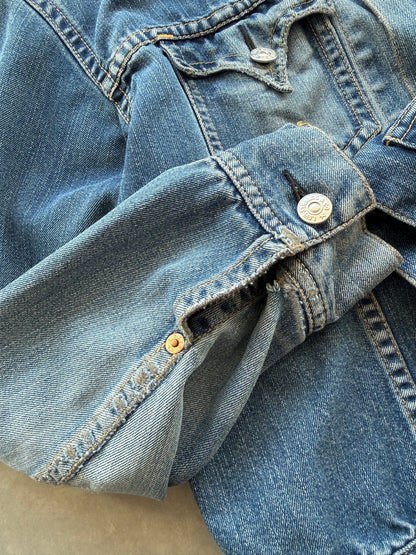 Levis vintage muška distressed cropped fit teksas jakna (L)