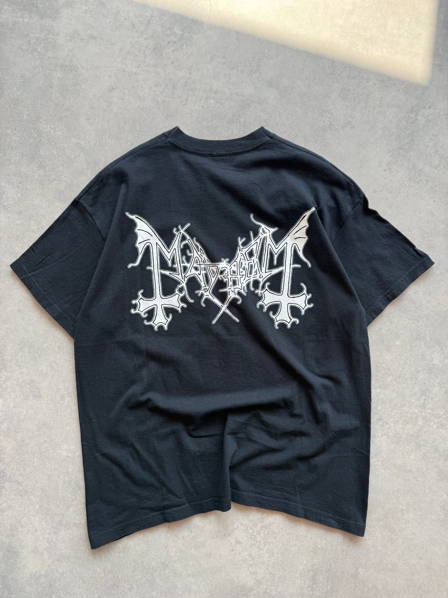 Mayhem retro double print muška crna bend majica (L)
