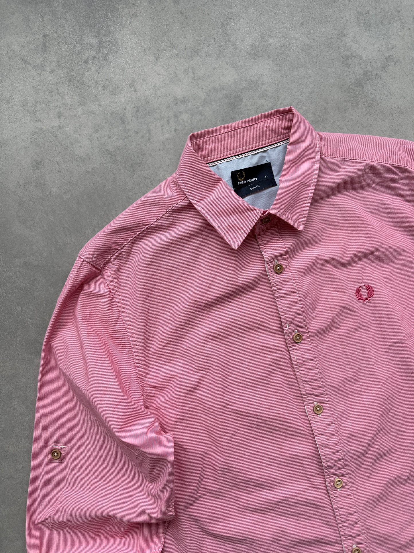 Fred Perry muška roza slim fit košulja (XL)