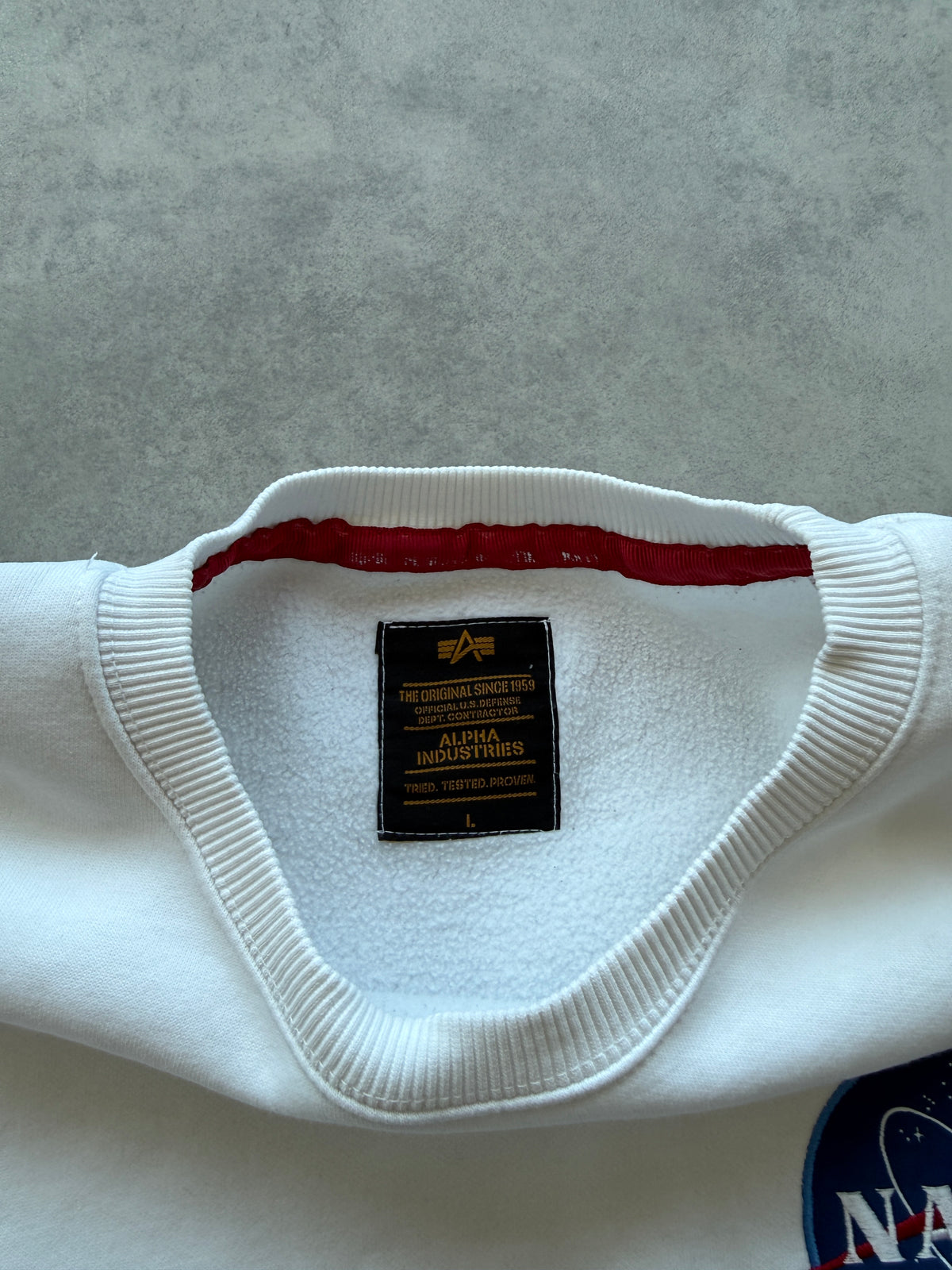 Alpha Industries Nasa muška bijela dukserica (L)