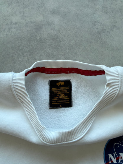 Alpha Industries Nasa muška bijela dukserica (L)