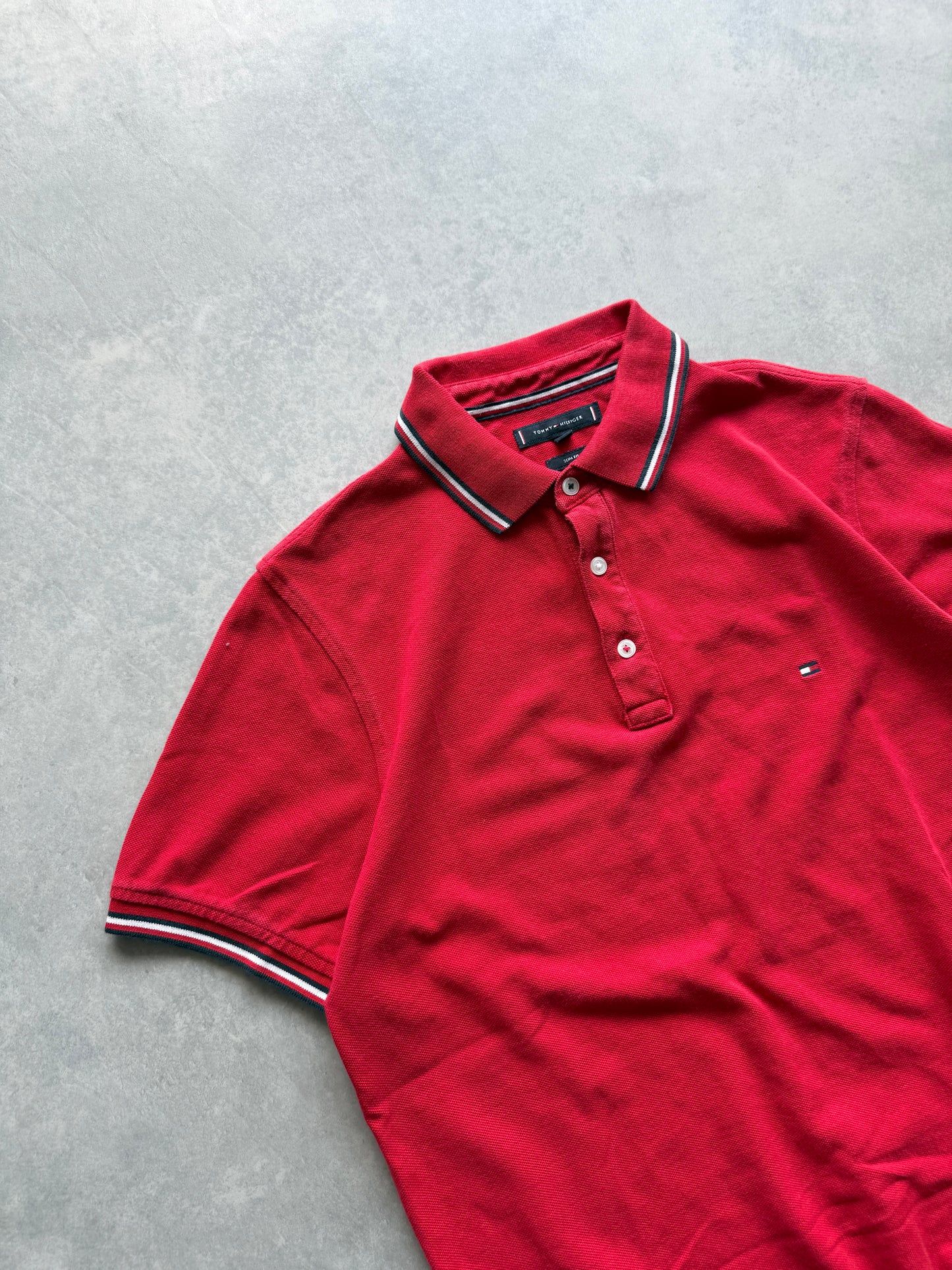 Tommy Hilfiger muška crvena slim fit polo majica (L)