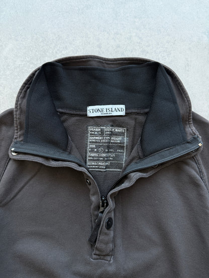 Stone Island 1/4 zip muška siva slim fit majica (L)
