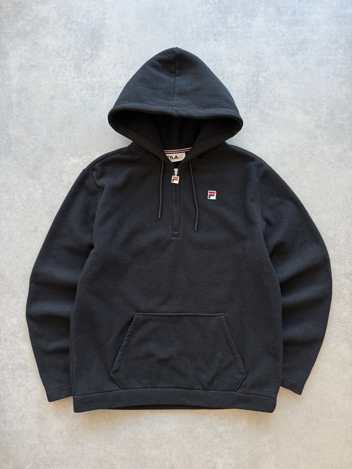 Fila vintage muška 1/4 zip crna fleece dukserica (L)