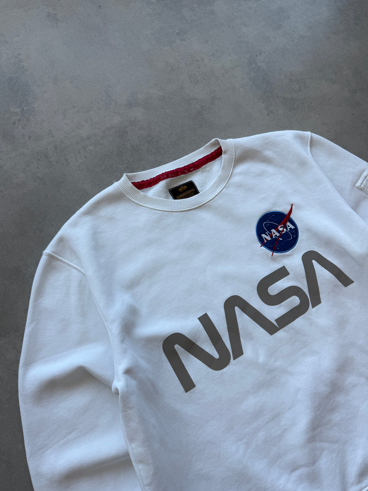 Alpha Industries Nasa muška bijela dukserica (L)