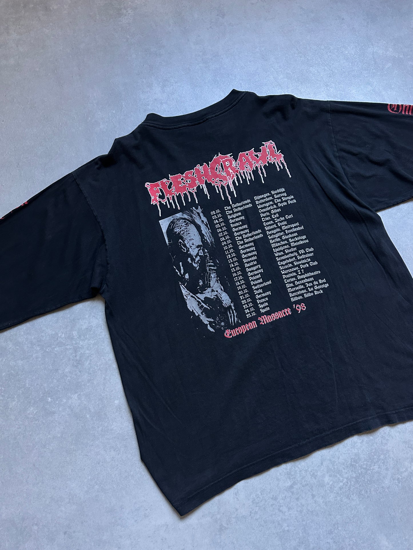 FleshCrawl European Massacre 1998 vintage muška bend majica (XL)