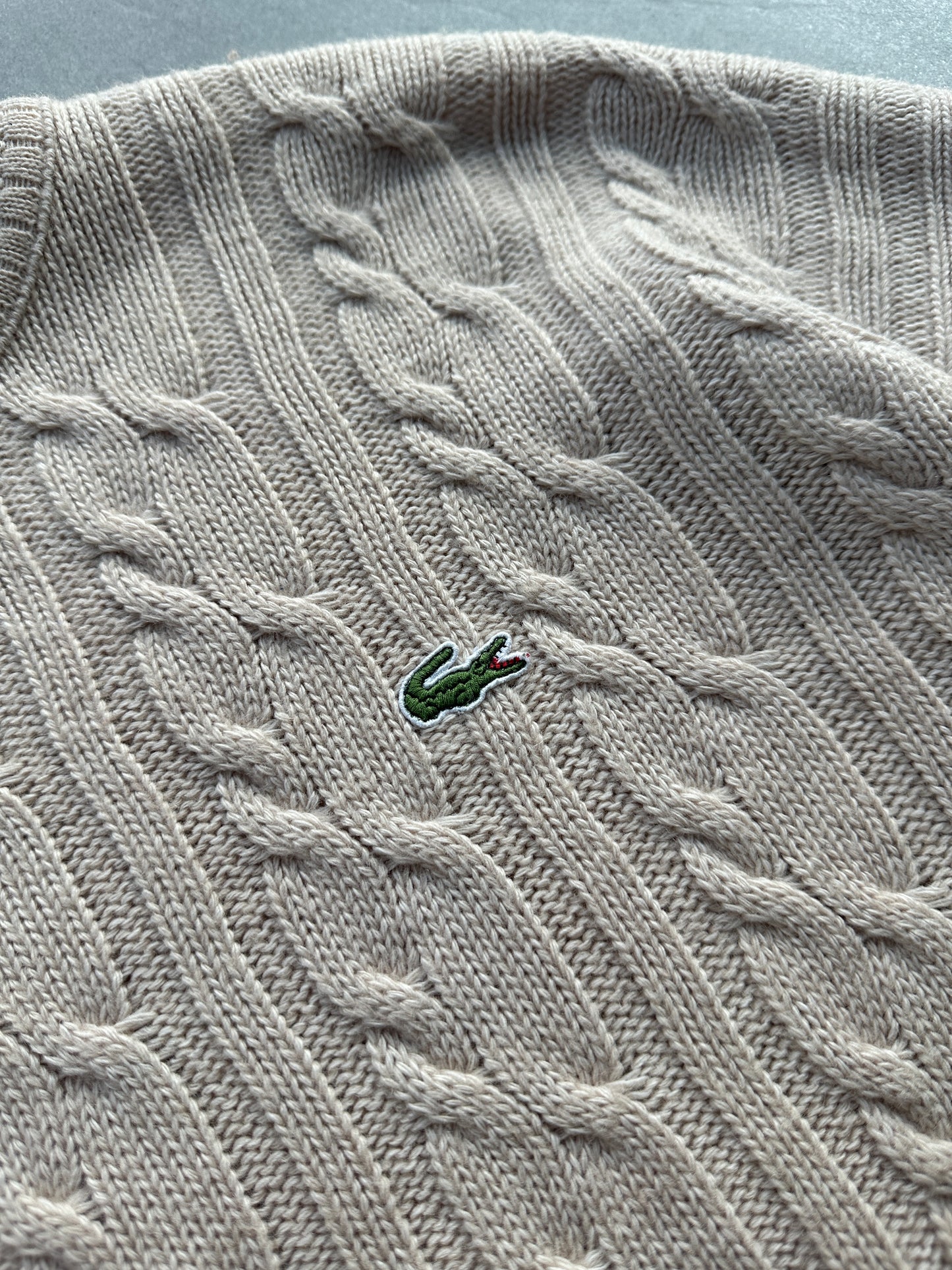 Lacoste vintage muški cable knit džemper (XXL)