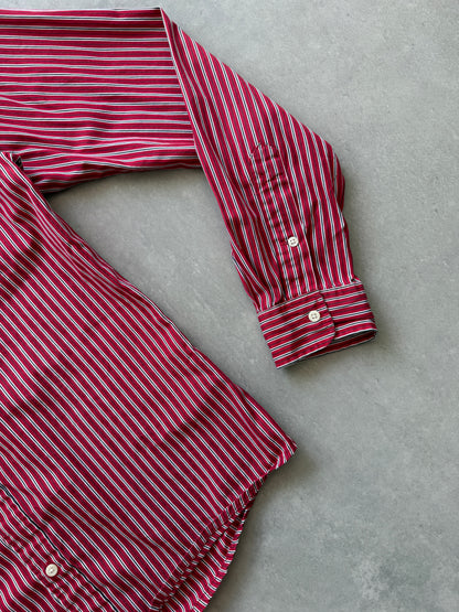 Polo by Ralph Lauren vintage muška crvena prugasta košulja (M)