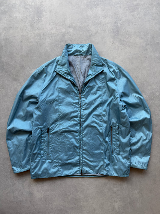 Hugo Boss vintage 90s muška ice blue šuškava jakna (L)