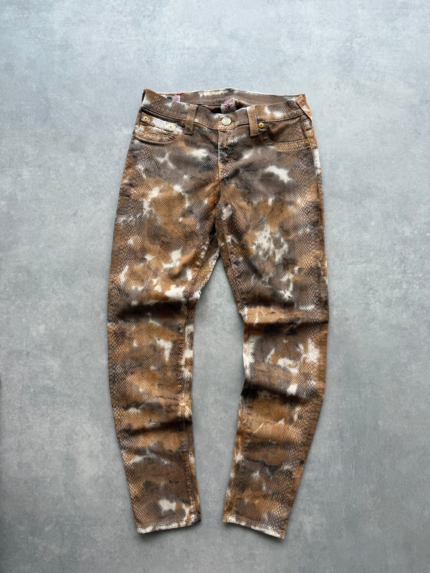 True Religion snake print ženske slim fit Y2K hlace (S)