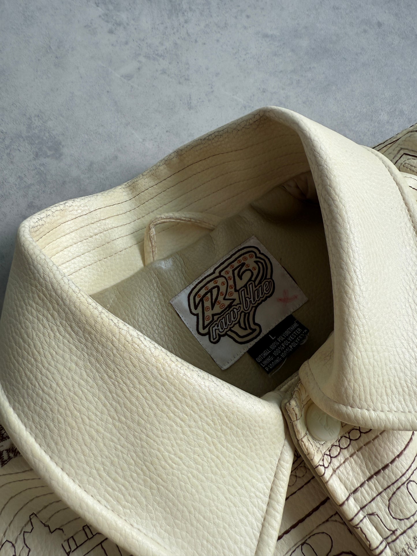 Raw Blue 2000s muška kožna jakna (L)