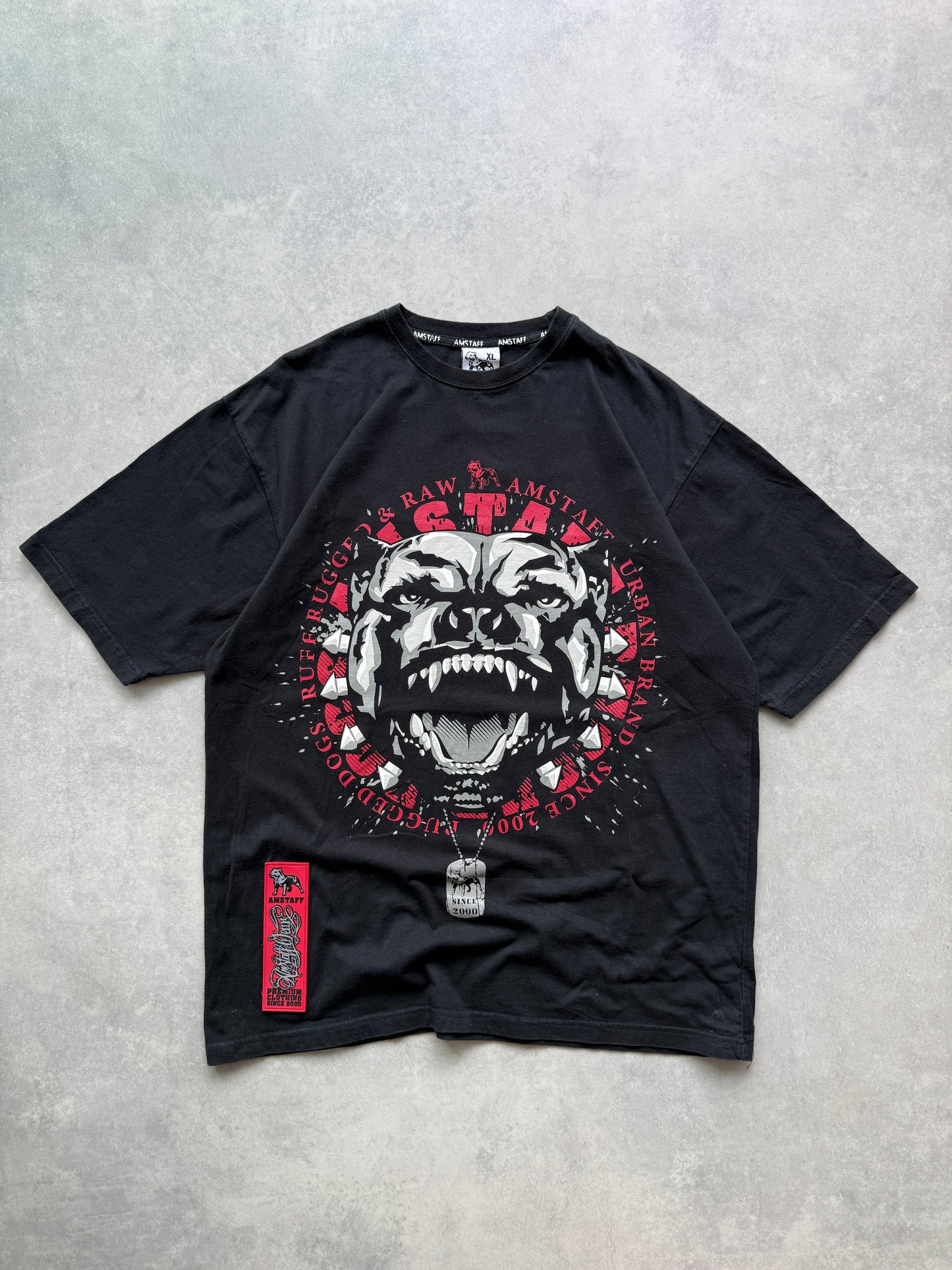 Amstaff muška oversized crna majica (XL)