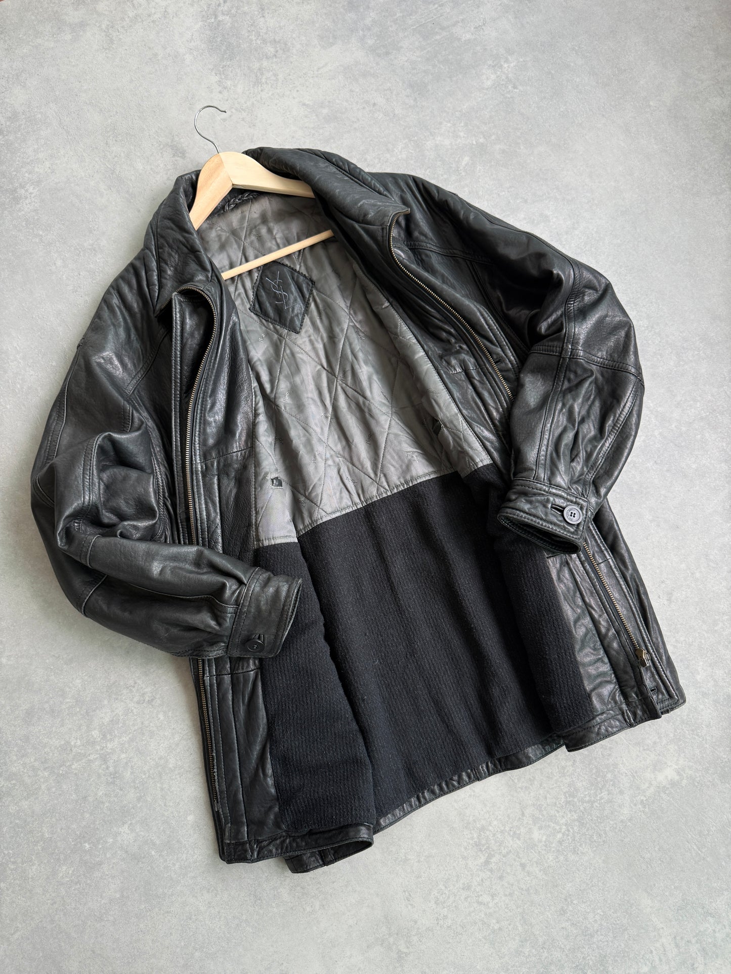 Yves Saint Lauren vintage 80s muška kožna jakna (L)