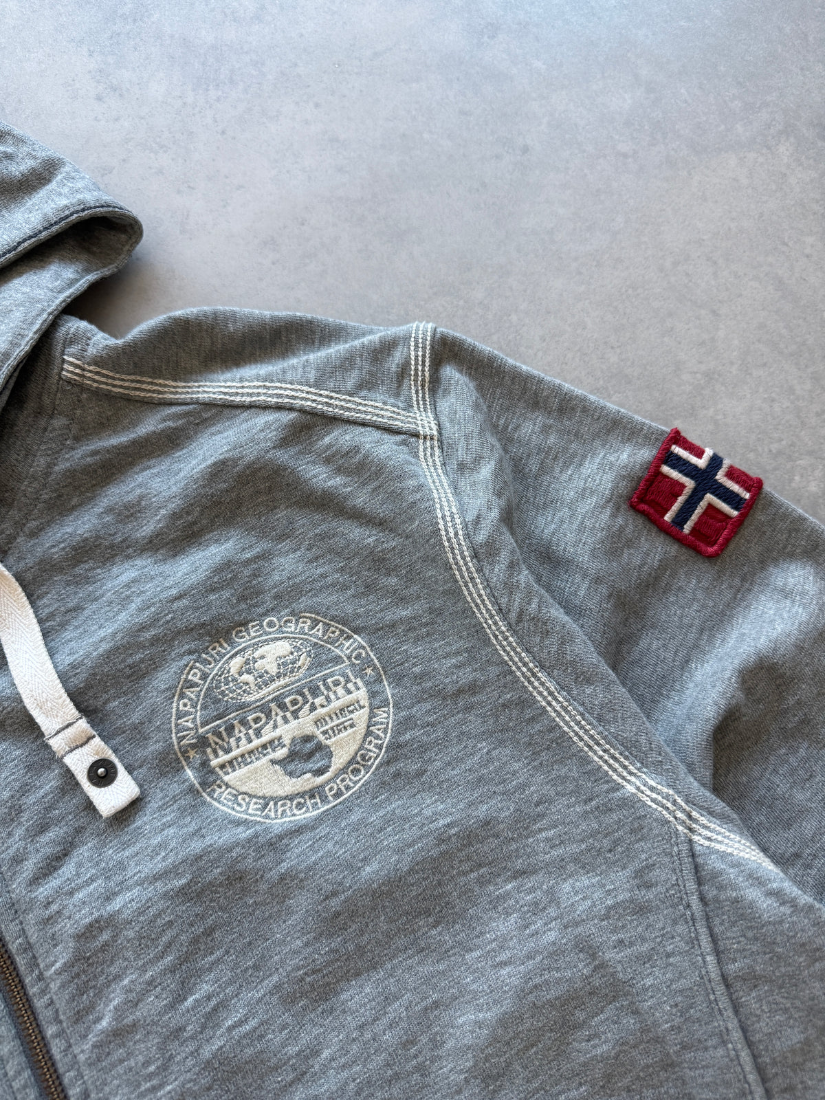 Napapijri retro muška siva zip dukserica (3XL)
