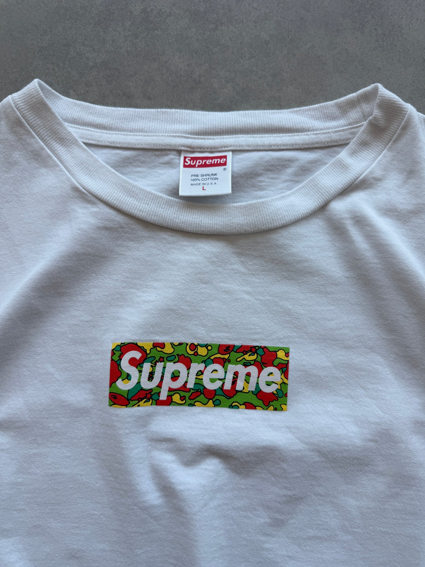 Supreme x Bape 2001 Box Logo muška bijela majica (M)