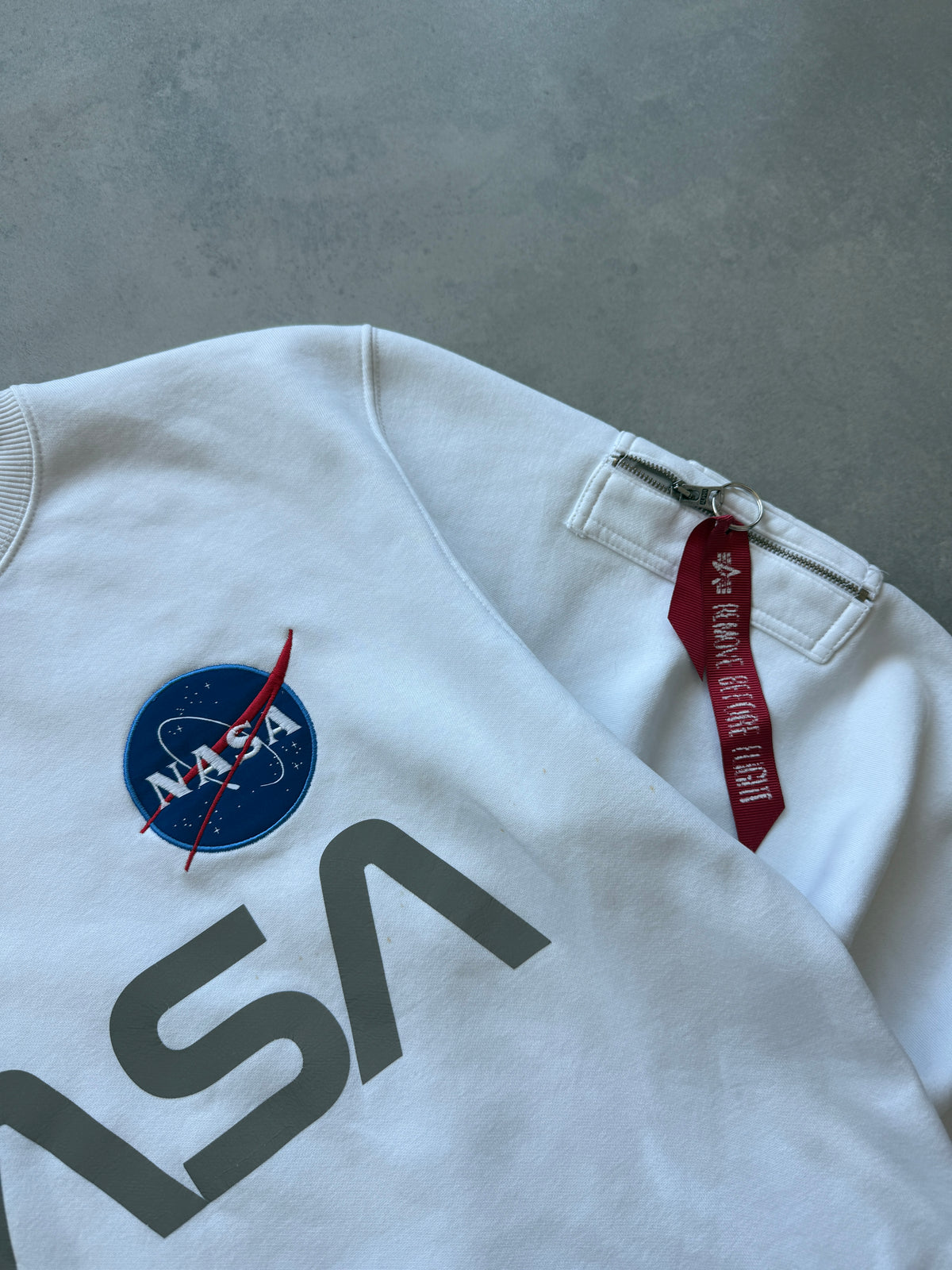 Alpha Industries Nasa muška bijela dukserica (L)
