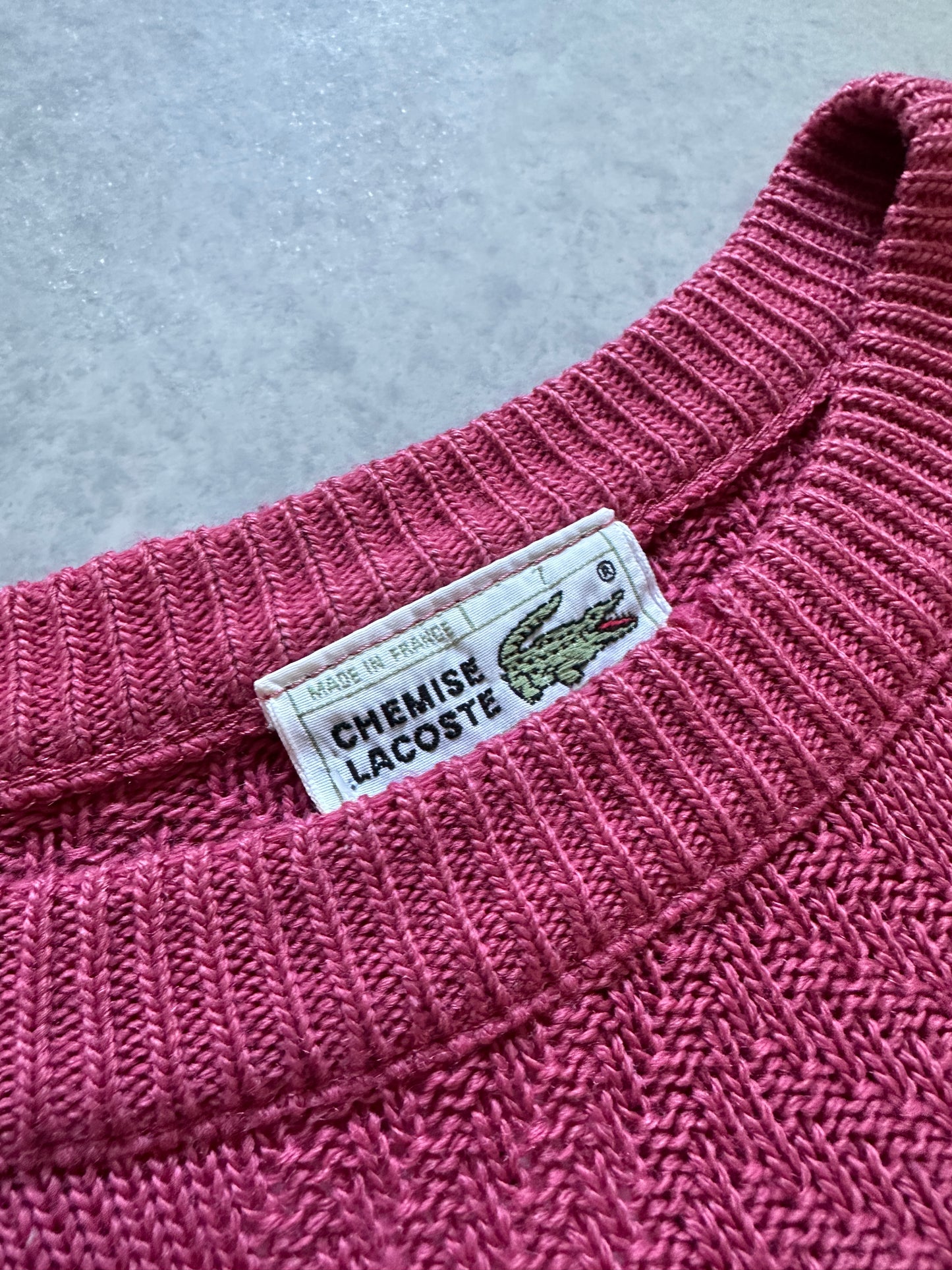 Lacoste 90s vintage muški rozi džemper (XL)