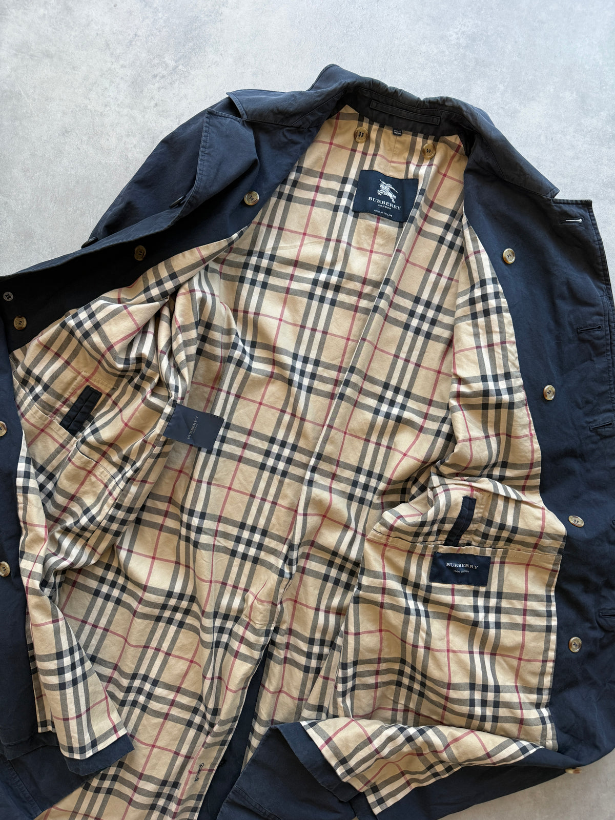 Burberry vintage muški navy plavi mantil (XXL)