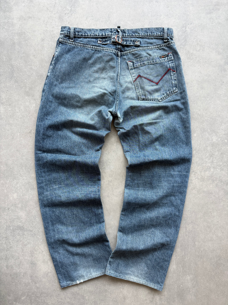 Energie Y2K cinchback muške baggy farmerke (36)