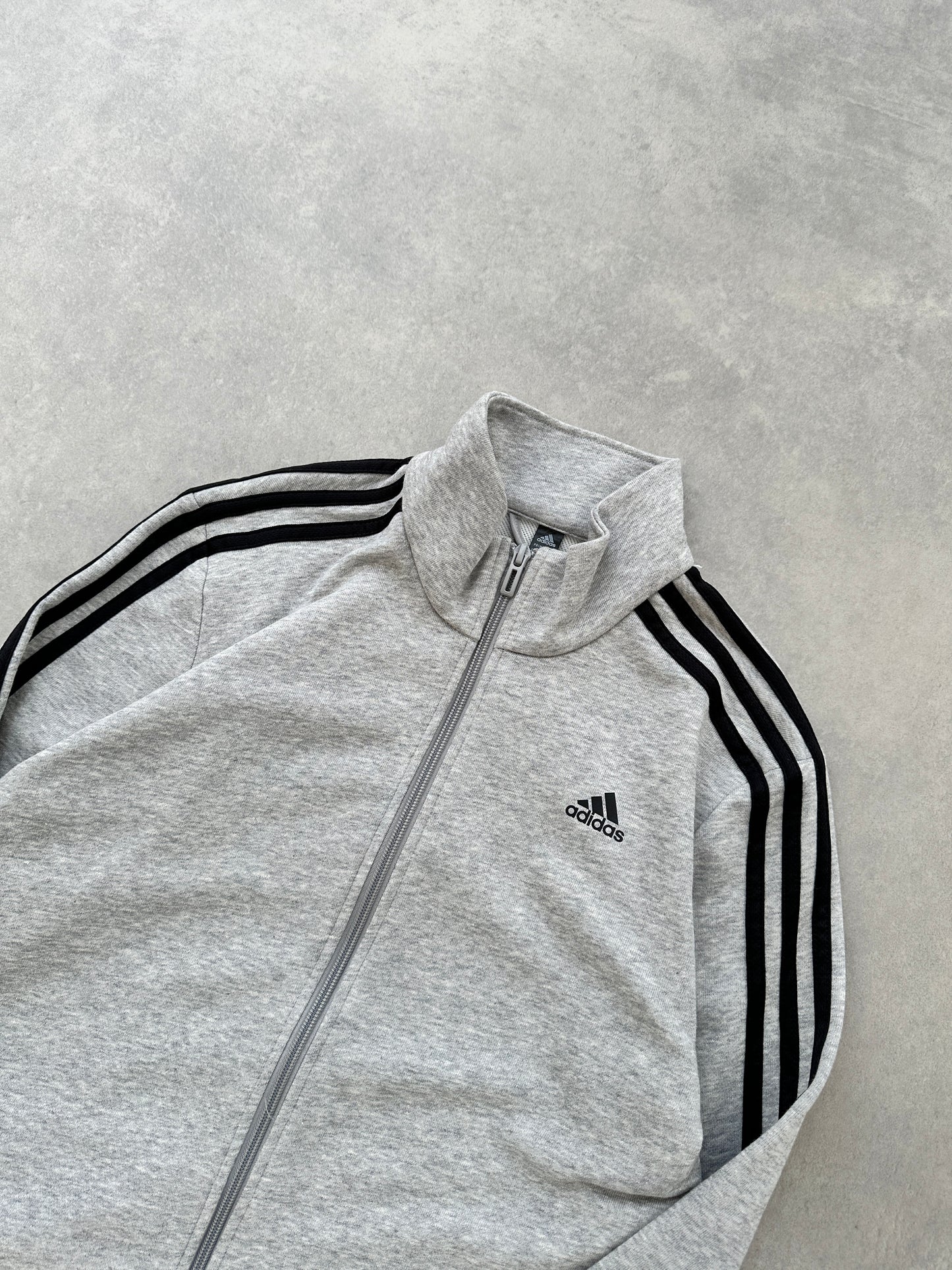 Adidas siva djecija basic dukserica na kopcanje (13-14)