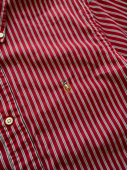 Polo by Ralph Lauren vintage muška crvena prugasta košulja (M)