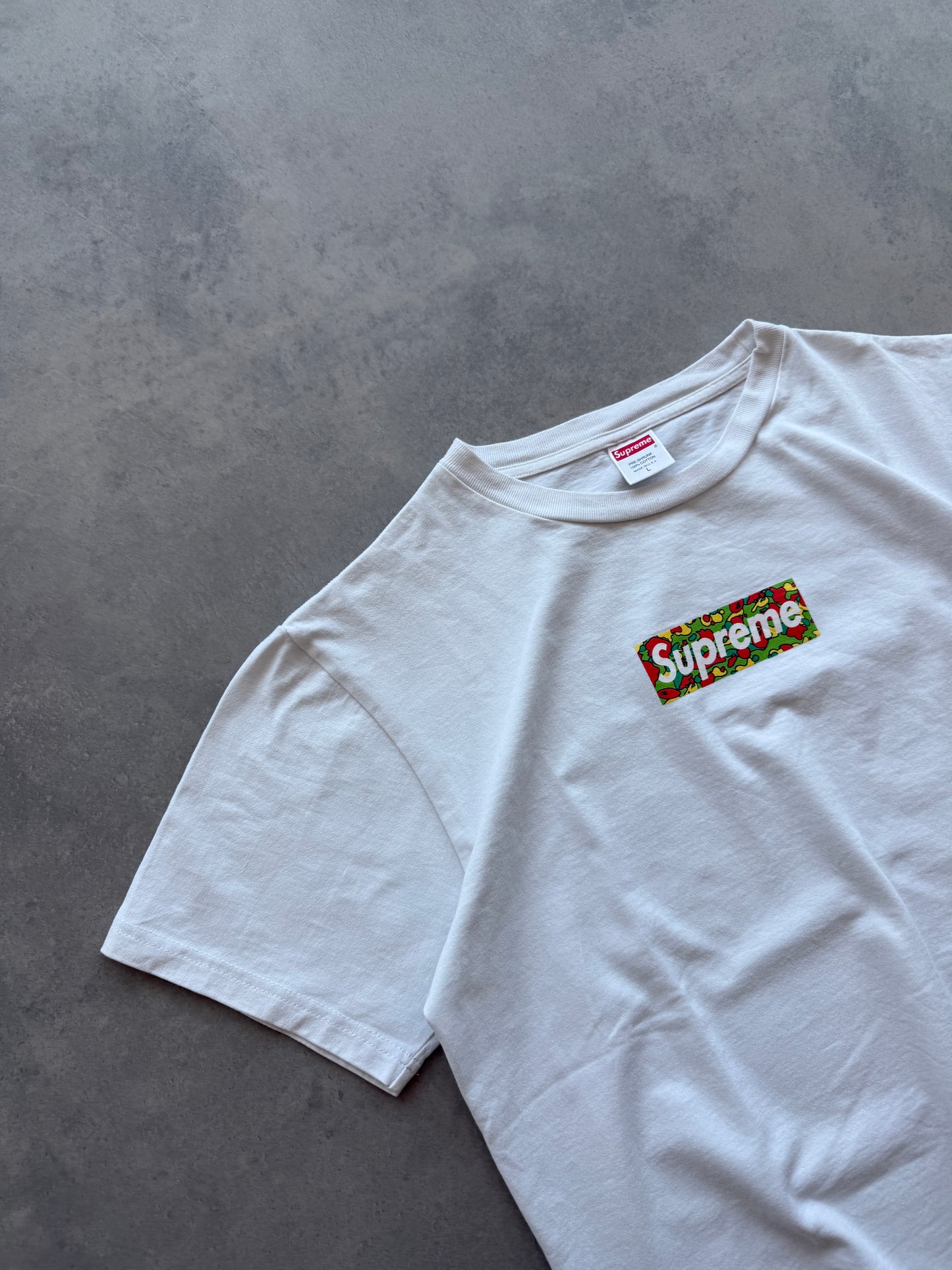 Supreme x Bape 2001 Box Logo muška bijela majica (M)