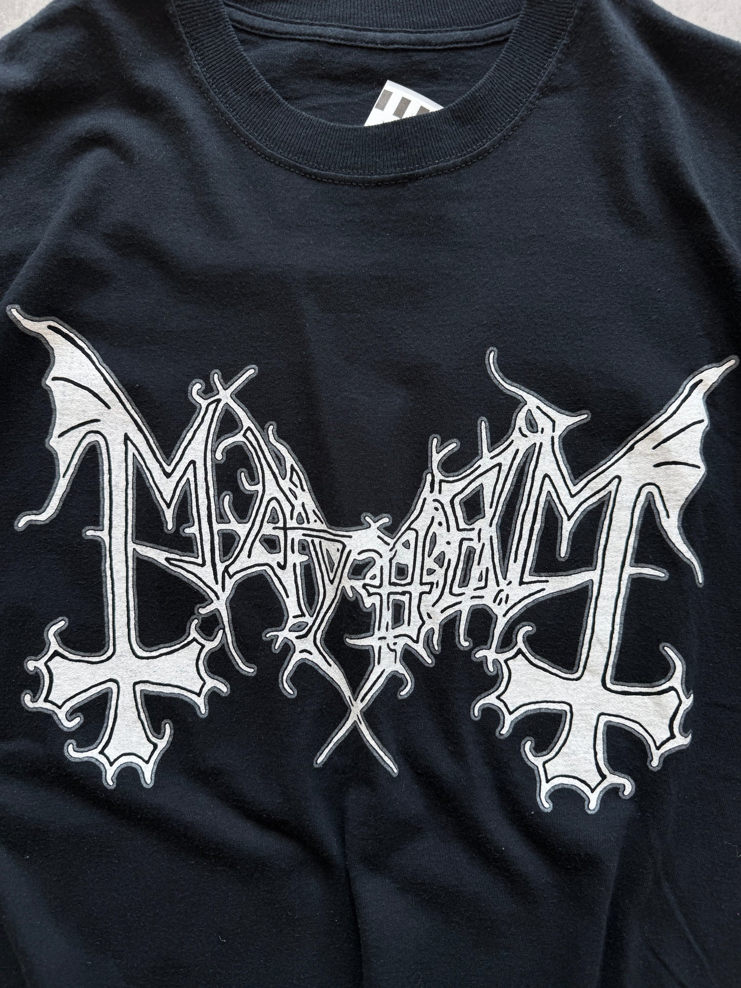 Mayhem retro double print muška crna bend majica (L)
