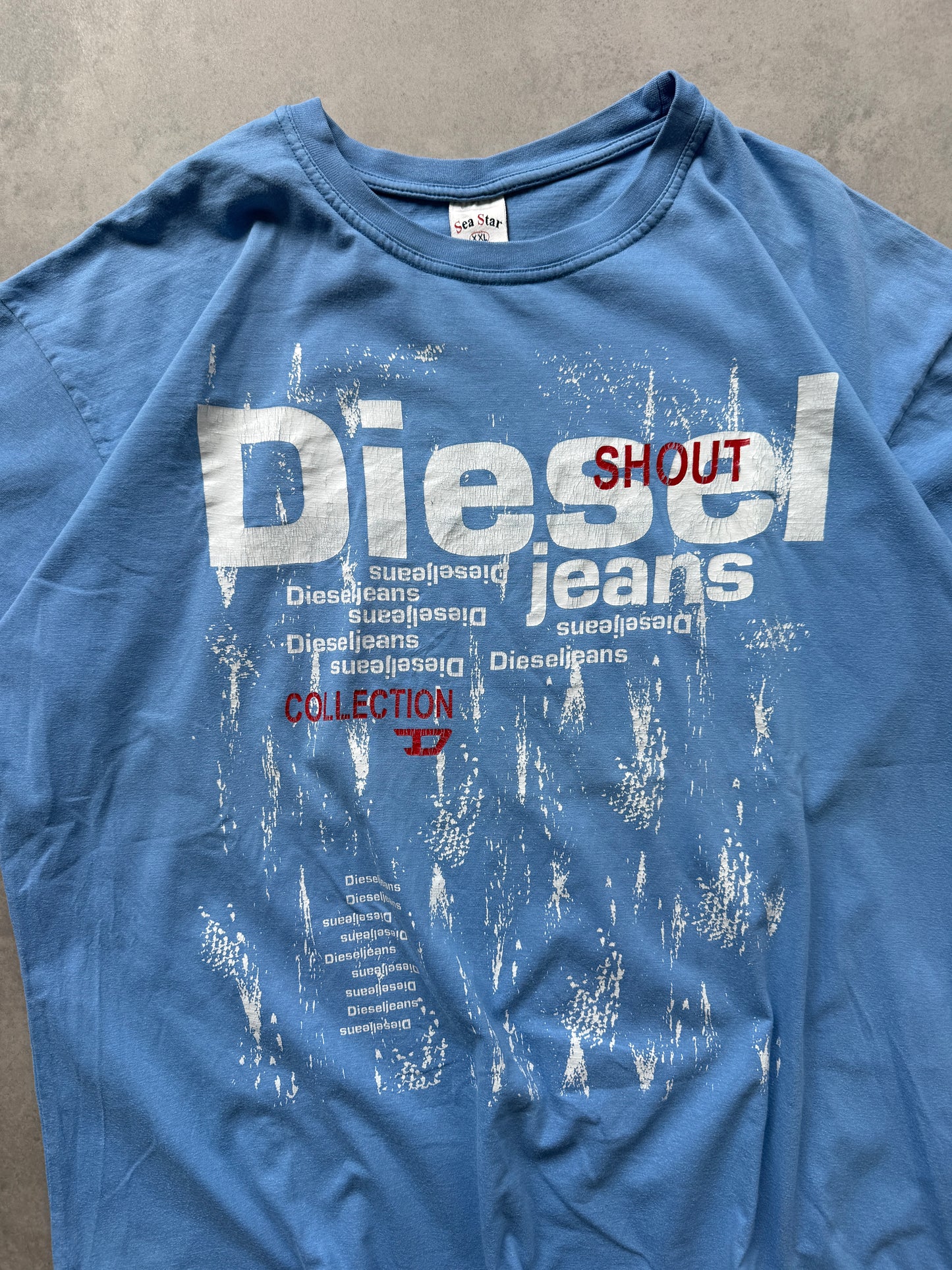Diesel vintage muška plava bootleg majica (XXL)