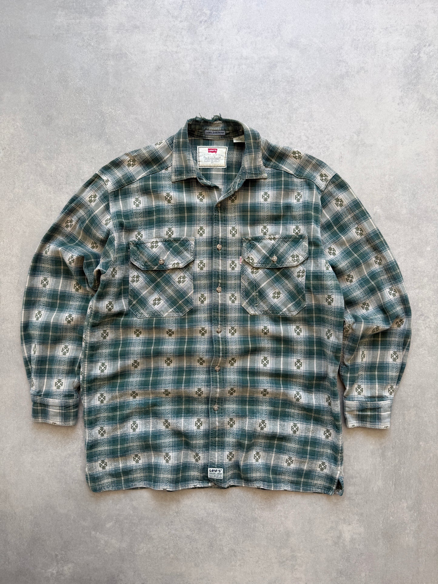 Levis vintage muška zelena karirana košulja (L)