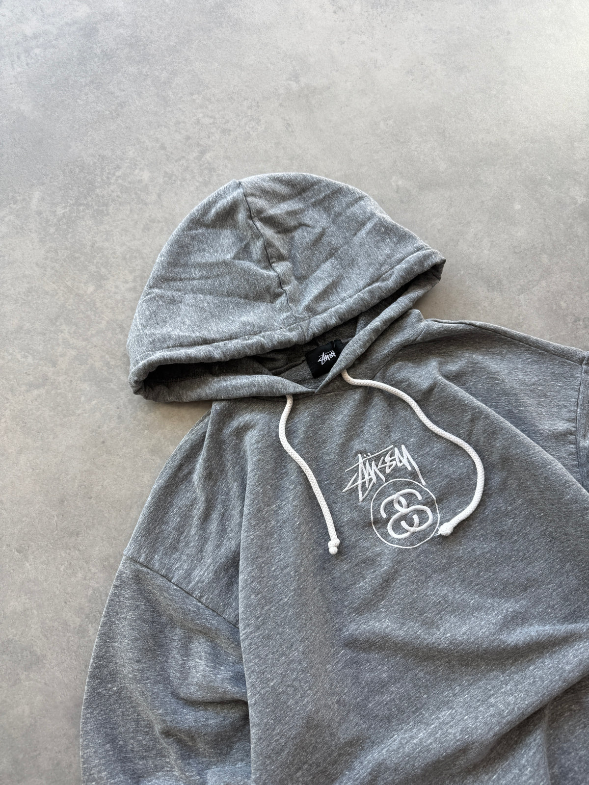 Stussy ženska siva oversized crop dukserica (M)