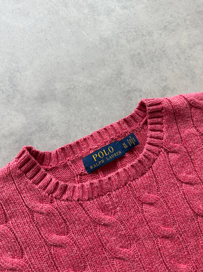 Polo by Ralph Lauren cable knit muški rozi džemper (L)